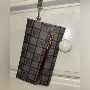 Black and Grey Steve Madden Wallet, Silver Detailing